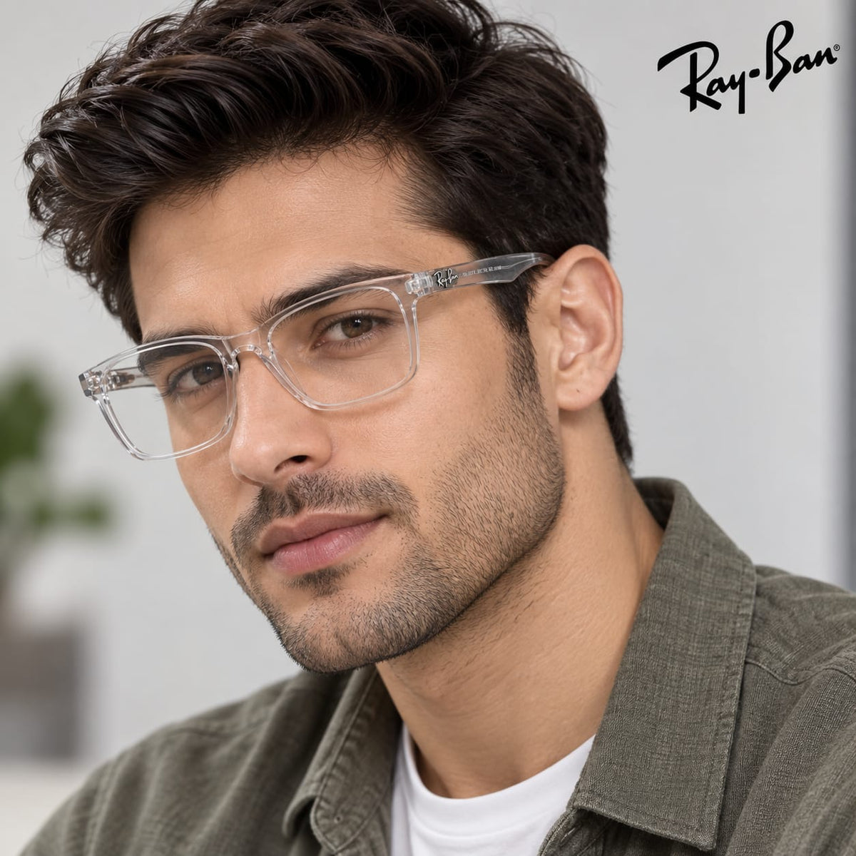 Ray-Ban RB7027I Transparent Rim Frame Rectangle For Men 317717