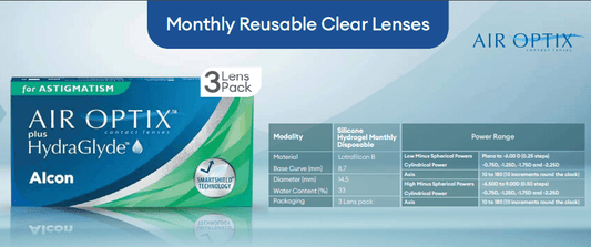 Alcon Contact Lenses Alcon Air Optix Plus Hydraglyde >> Toric / Astigmatism << Monthly Disposable Contact Lenses