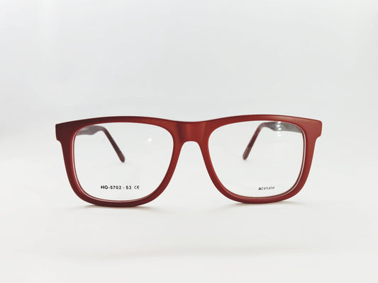 iDom Eyeglasses Full Rim Square Red Specs For Men & Women 305494