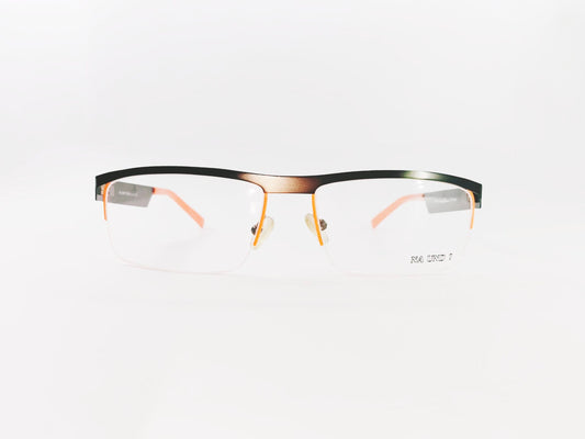 iDom Eyeglasses Half Rim Rectangle For Men 75F384