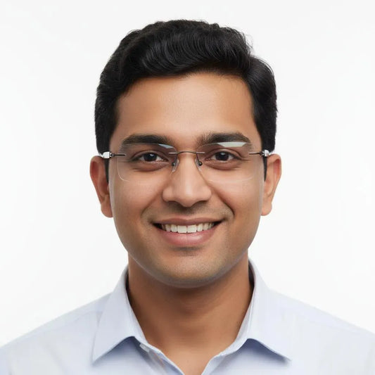 iDom Eyeglasses Rimless Rectangle Specs For Men 110981