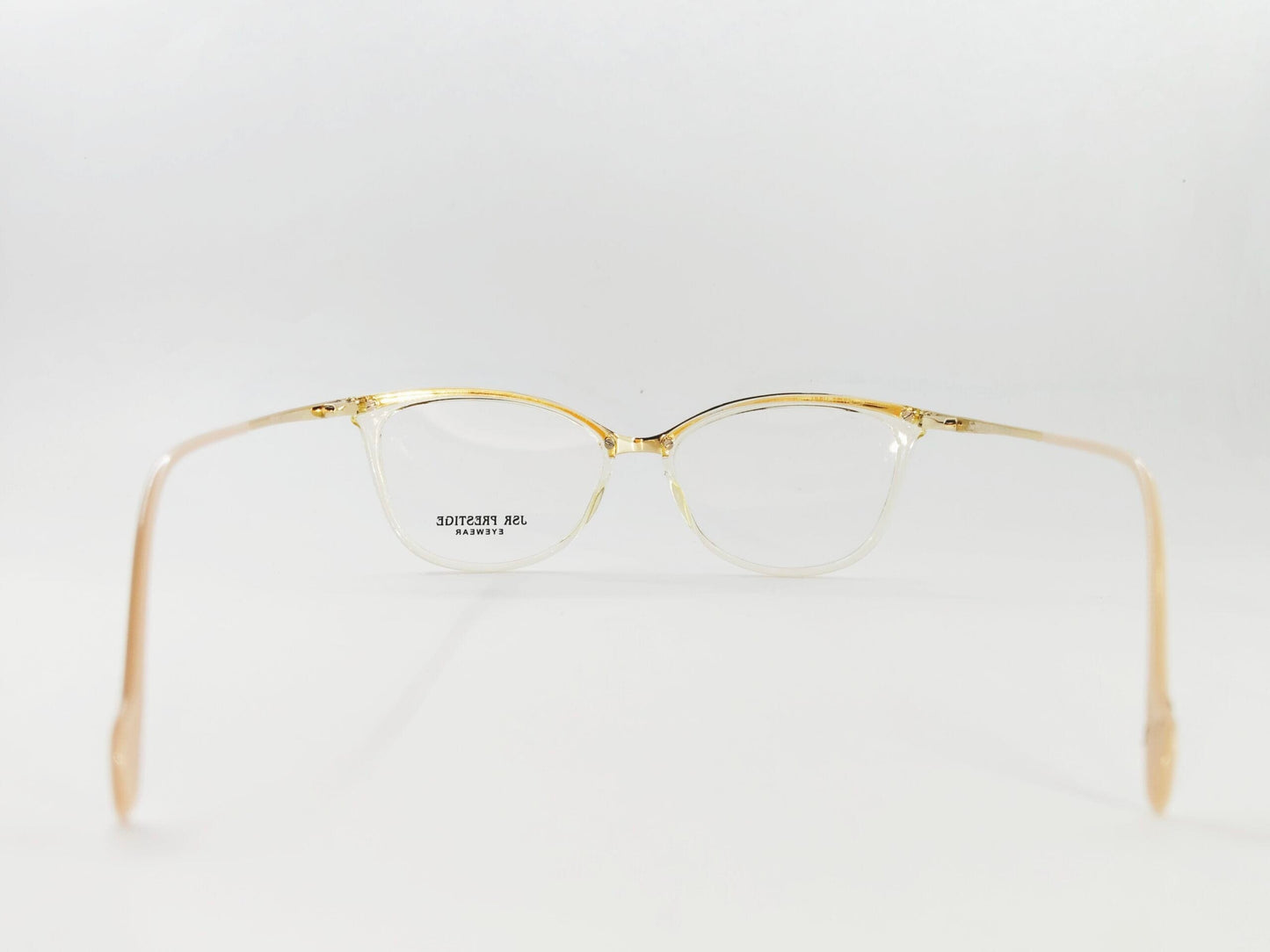 iDom Eyeglasses Transparent Light Tea With Gold Mount Specs For Women 294946