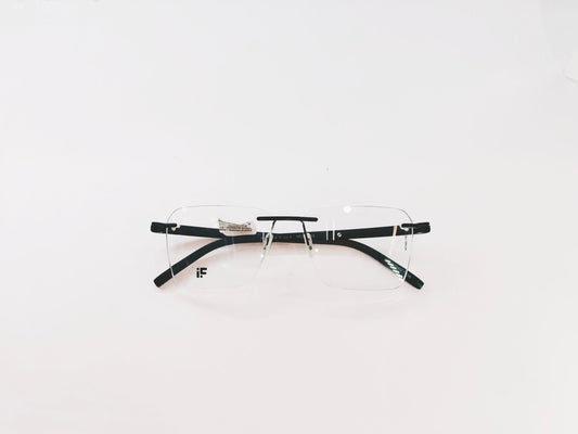 INTENSE FOCUS Eyeglasses Intense Focus Rimless Rectangle Specs For Men & Women M Lock11