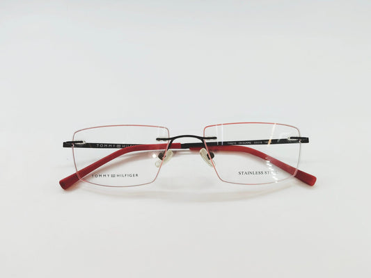 Tommy Hilfiger Eyeglasses Tommy Hilfiger Rimless Rectangle Specs For Men & Women 621873