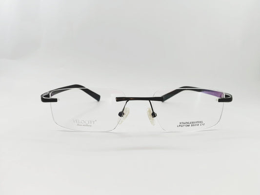 Velocity Eyeglasses Velocity Rimless Rectangle Shape For Men & Women 713C12