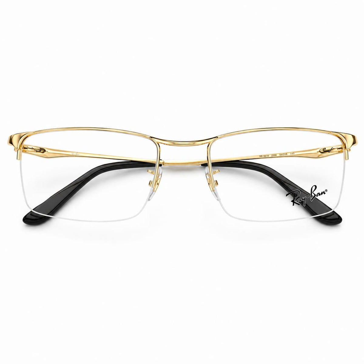 Ray-Ban  RB6304I Gold Half Rim Frame Rectangle For Men 116957