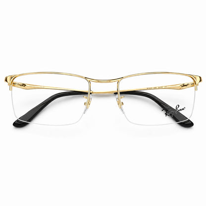 Ray-Ban  RB6304I Gold Half Rim Frame Rectangle For Men 116957