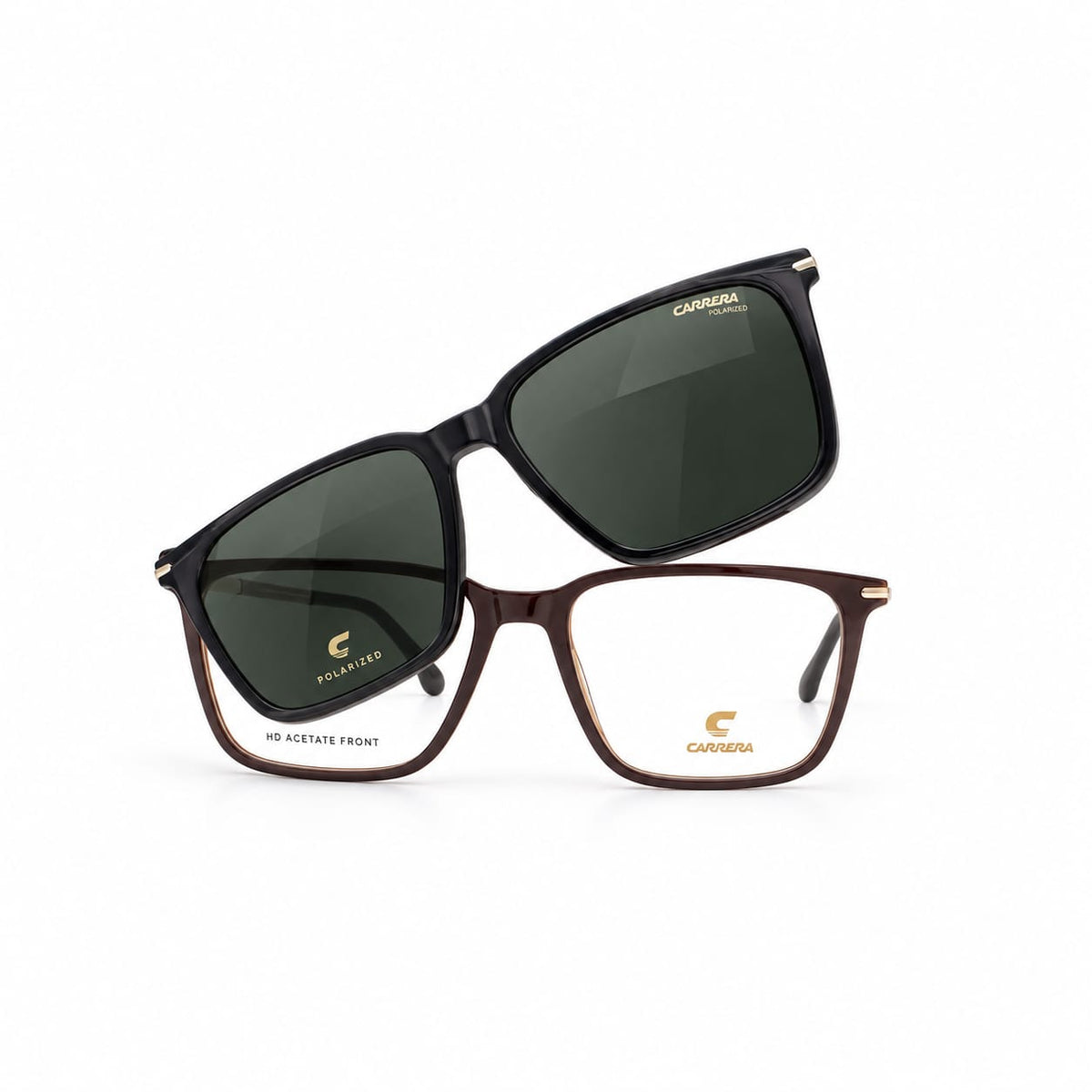 Carrera CA 357 Brown Full Rim Frame With CLIP-ON Sunglasses for Men 218285