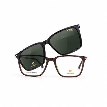 Carrera CA 357 Brown Full Rim Frame With CLIP-ON Sunglasses for Men 218285