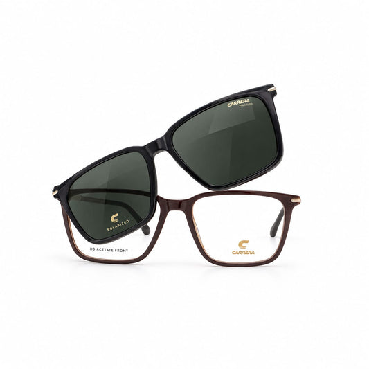 Carrera CA 357 Brown Full Rim Frame With CLIP-ON Sunglasses for Men 218285