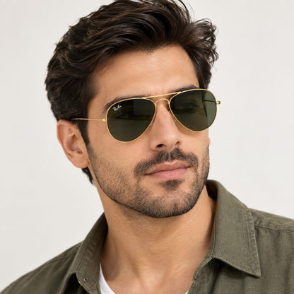 Ray-Ban Sunglasses  RB3025I Gold Aviator For Men 373826