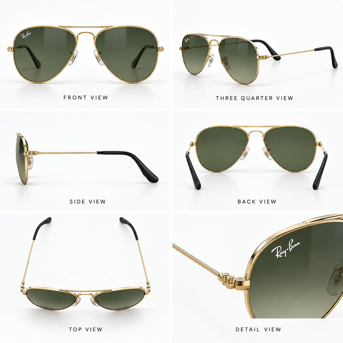 Ray-Ban Sunglasses  RB3025I Gold Aviator For Men 373826