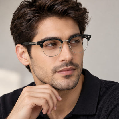 Clubmaster Black Mounted Eyeglasses For Men 655507