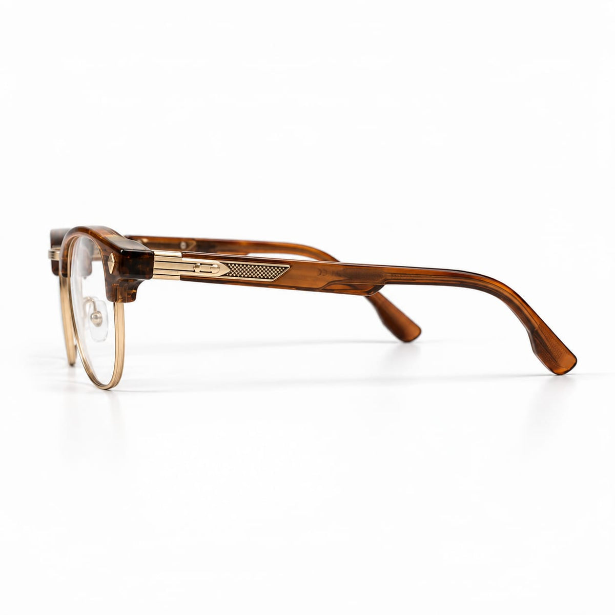 Clubmaster Brown Mounted Eyeglasses For Men 355308