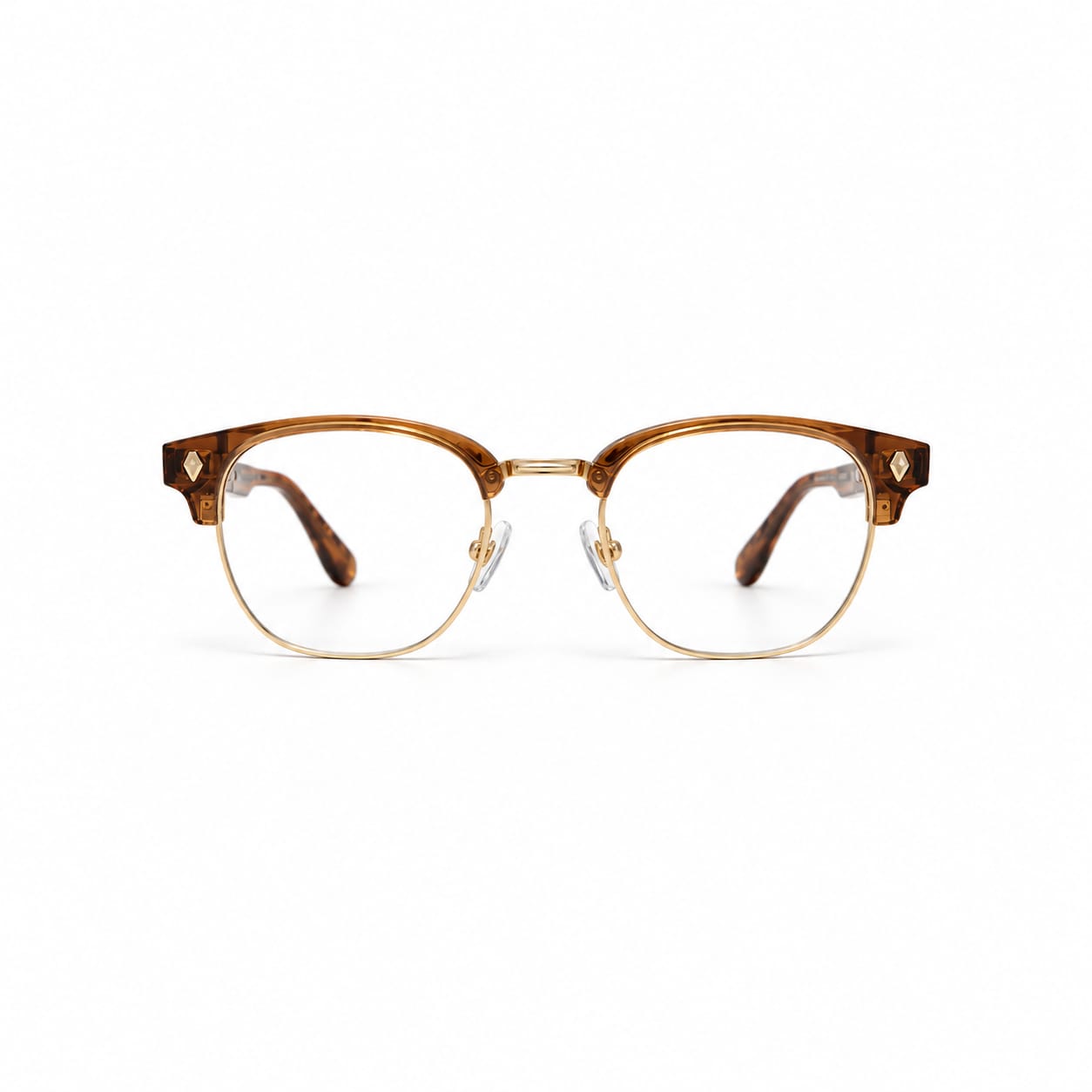 Clubmaster Brown Mounted Eyeglasses For Men 355308