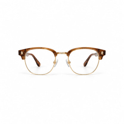 Clubmaster Brown Mounted Eyeglasses For Men 355308