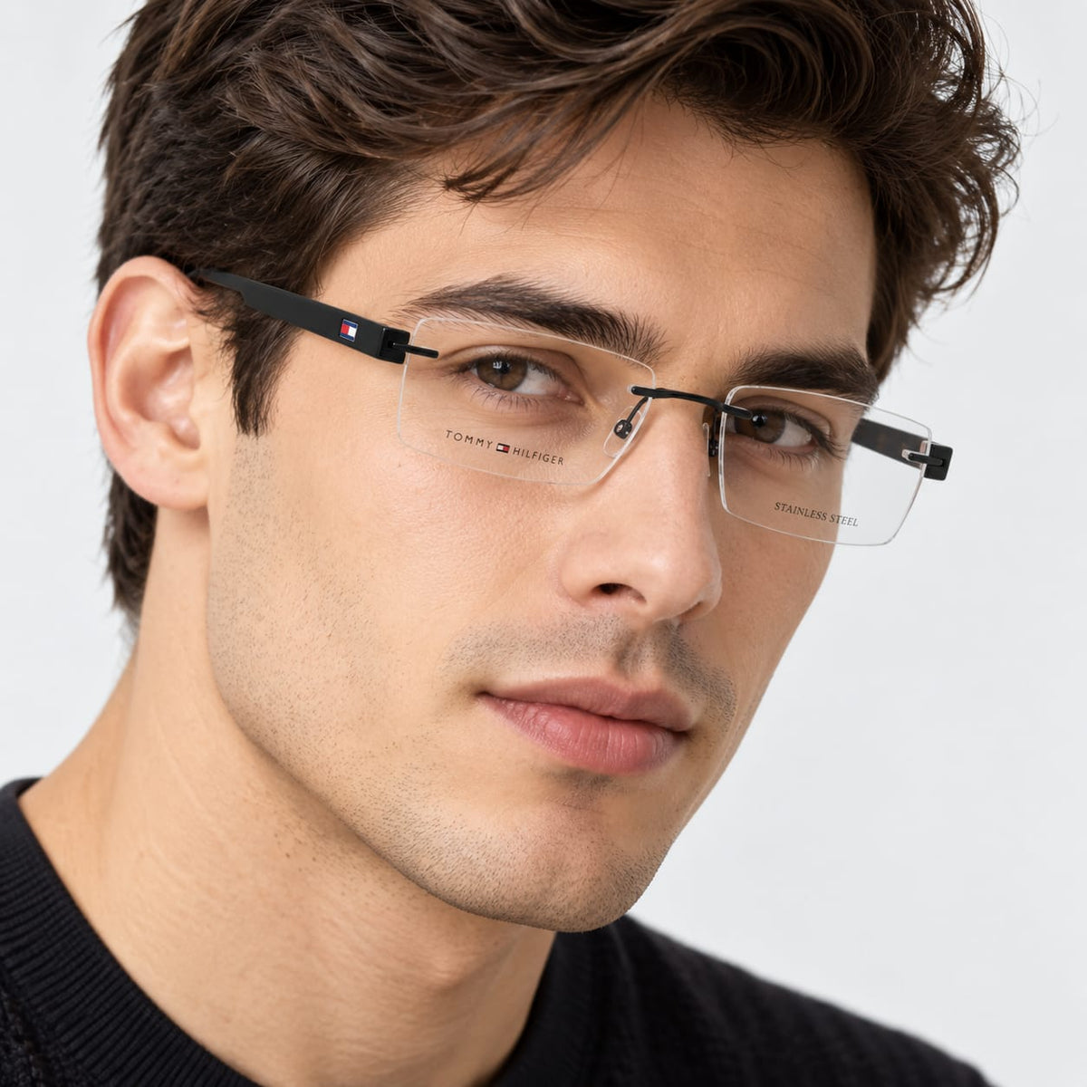 Tommy Hilfiger Rimless Rectangle Specs For Men & Women 166315
