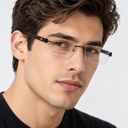 Tommy Hilfiger Rimless Rectangle Specs For Men & Women 166315