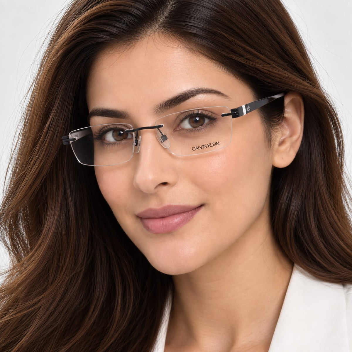 Calvin Klein- Rimless Rectangle Specs For Men 298155 - Eyedentity Opticians
