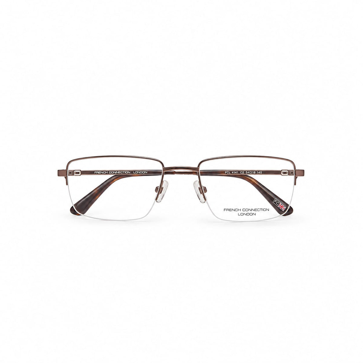 French Connection Half Rim Rectangle Specs for Men 287648 - Eyedentity Opticians