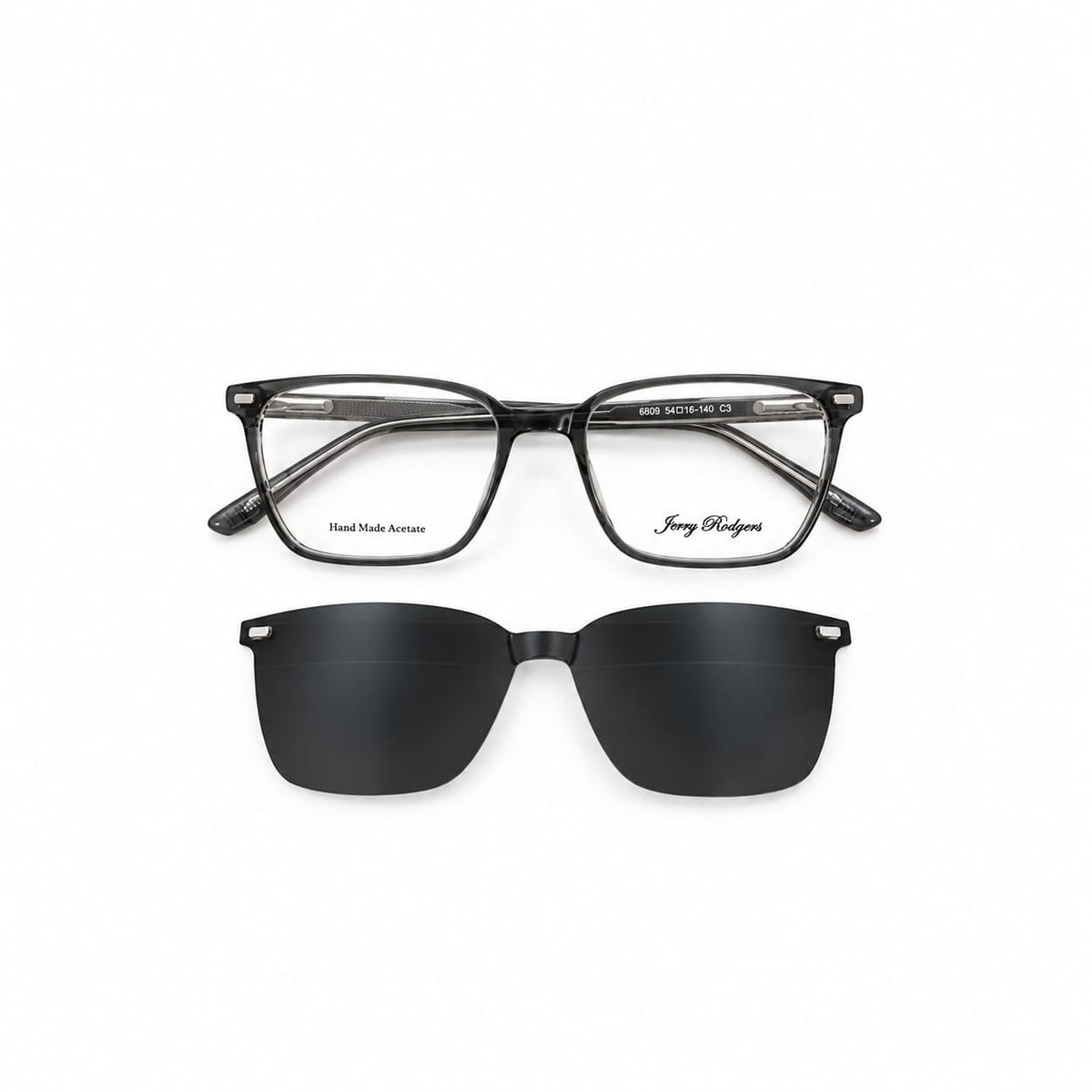 FULL FRAME JERRY RODGERS CLIP-ON SQUARE SHAPE EYEWEAR FOR MEN 242877