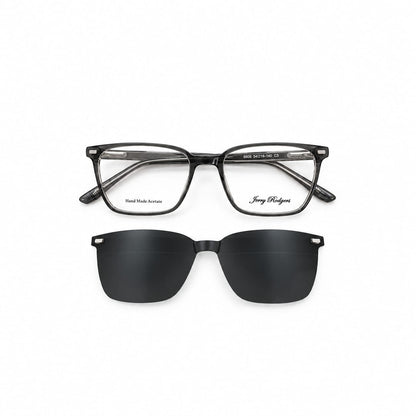 FULL FRAME JERRY RODGERS CLIP-ON SQUARE SHAPE EYEWEAR FOR MEN 242877