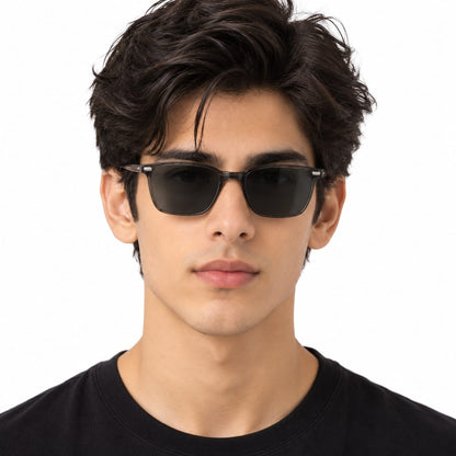 FULL FRAME JERRY RODGERS CLIP-ON SQUARE SHAPE EYEWEAR FOR MEN 242877