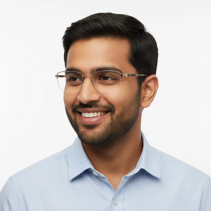 Calvin Klein Eyeglasses Calvin Klein- Half Rim Rectangle For Men 284553