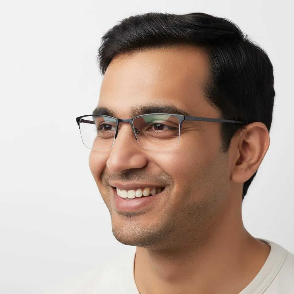 Calvin Klein Eyeglasses Calvin Klein- Half Rim Rectangle Specs For Men 245798