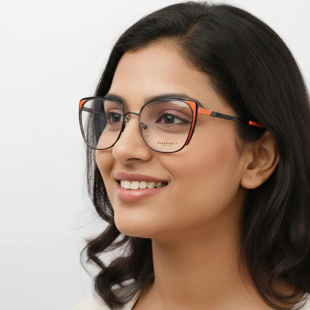 Farenheit Eyeglasses Farenheit Cat-Eye Metal Full Frame Specs For Women 141906