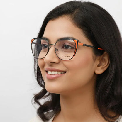 Farenheit Eyeglasses Farenheit Cat-Eye Metal Full Frame Specs For Women 141906