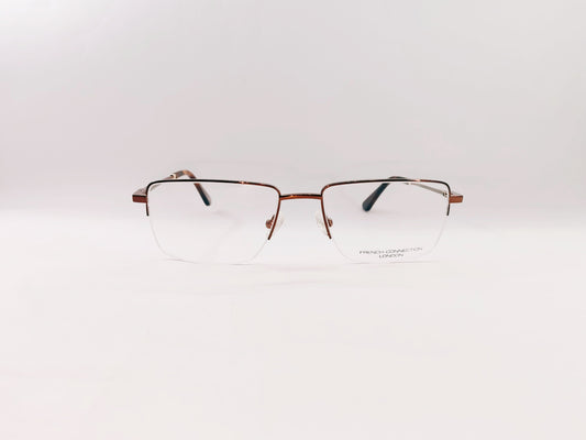 French Connection Eyeglasses French Connection Half Rim Rectangle Specs for Men 287648