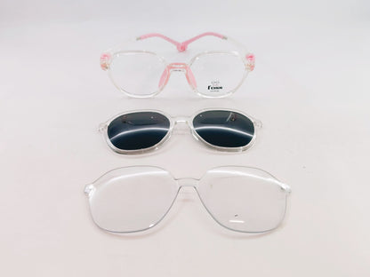 iDom Eyeglasses Full Frame Hexa Clip on Specs For Kids 119126