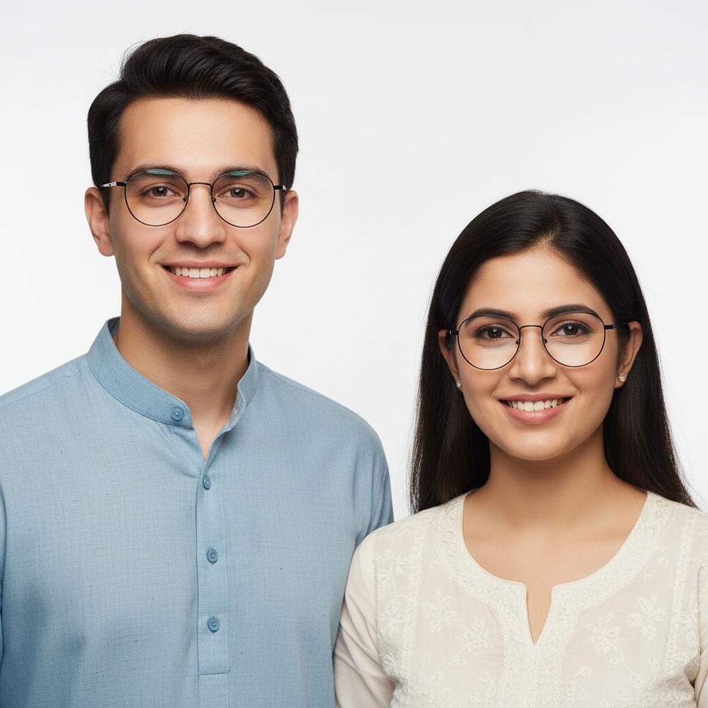 iDom Eyeglasses Full Frame Round Specs For Men & Women 255592