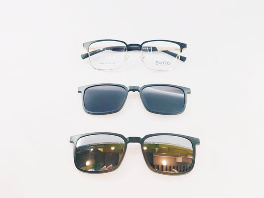 iDom Eyeglasses Full Frame Square Clip On For Men P594