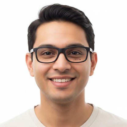 iDom Eyeglasses Full Frame Wooden Rectangle Specs For Men 297624