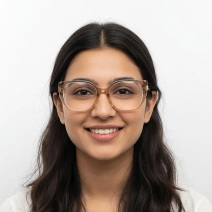 iDom Eyeglasses Full Rim Cat-Eye Brown Transparent Color For Women 312995