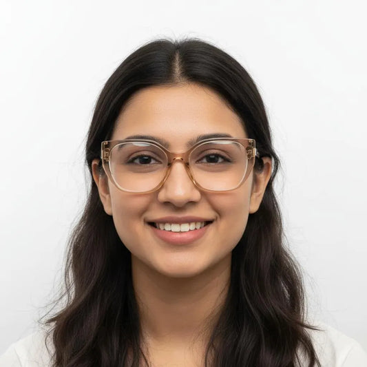 iDom Eyeglasses Full Rim Cat-Eye Brown Transparent Color For Women 312995