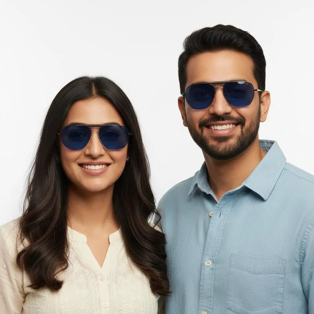 iDom Eyeglasses Full Rim Geometry Aviator Clip on For Men & Women 361153