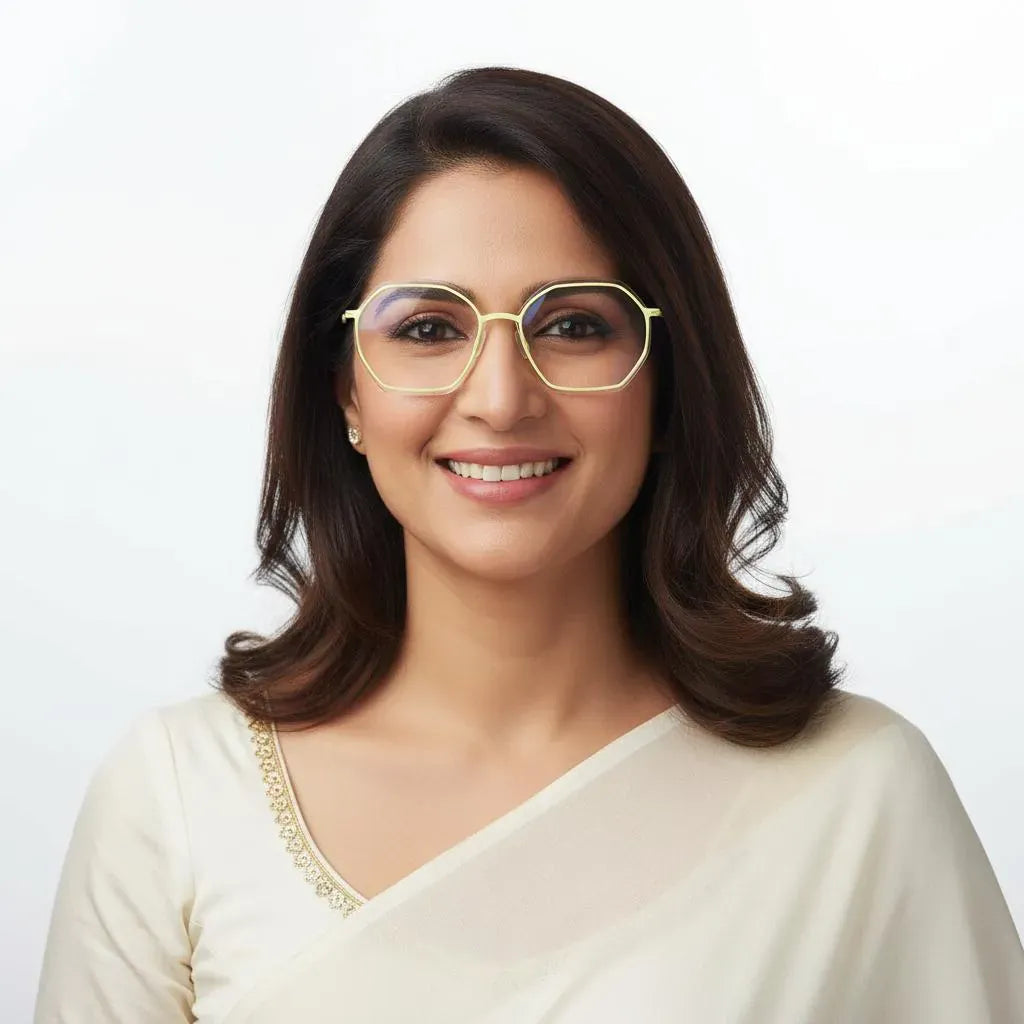 iDom Eyeglasses Full Rim Hexagonal Shape Specs Wear For  Women & Girls 213183