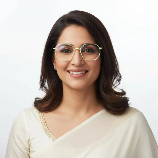 iDom Eyeglasses Full Rim Hexagonal Shape Specs Wear For  Women & Girls 213183