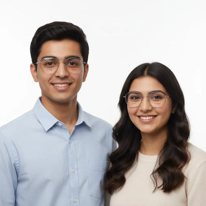 iDom Eyeglasses Full Rim Hexagonal Specs For Men & Women 196078