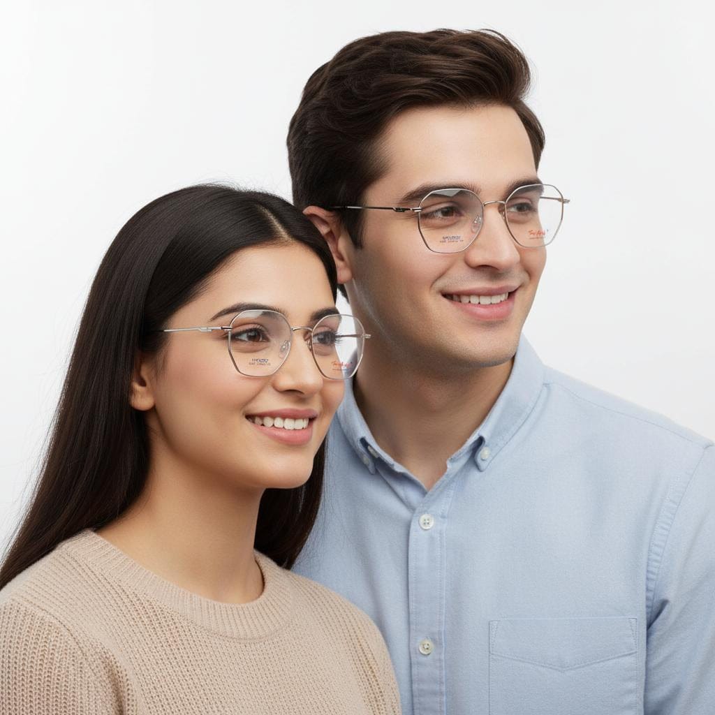 iDom Eyeglasses Full Rim Hexagonal Specs For Men & Women 254685