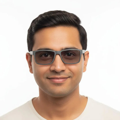 iDom Eyeglasses Full Rim Rectangle Clip on For Men 106674