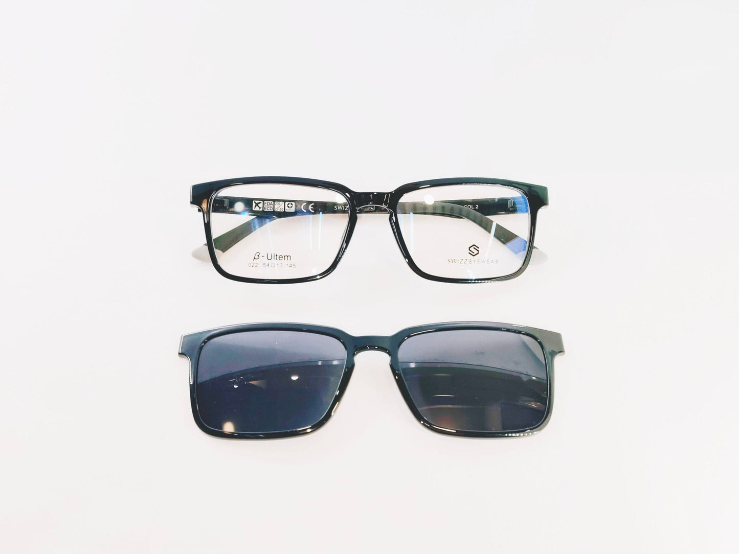iDom Eyeglasses Full Rim Rectangle Clip on For Men 148884