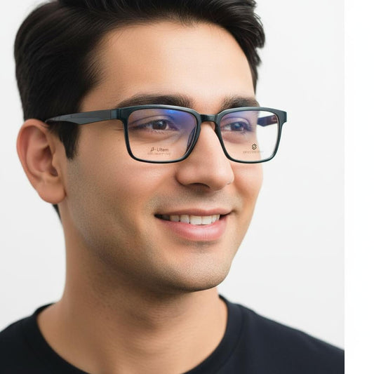 iDom Eyeglasses Full Rim Rectangle Clip on For Men 148884