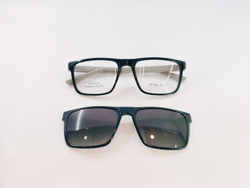 iDom Eyeglasses Full Rim Rectangle Clip on For Men 186462