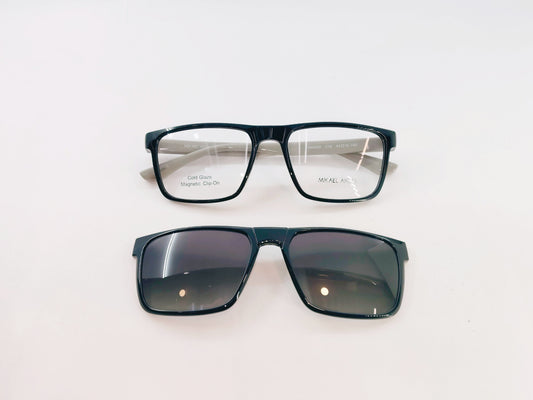 iDom Eyeglasses Full Rim Rectangle Clip on For Men 186462