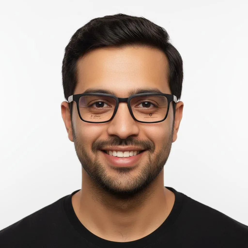 iDom Eyeglasses Full Rim Rectangle Clip on For Men 293621