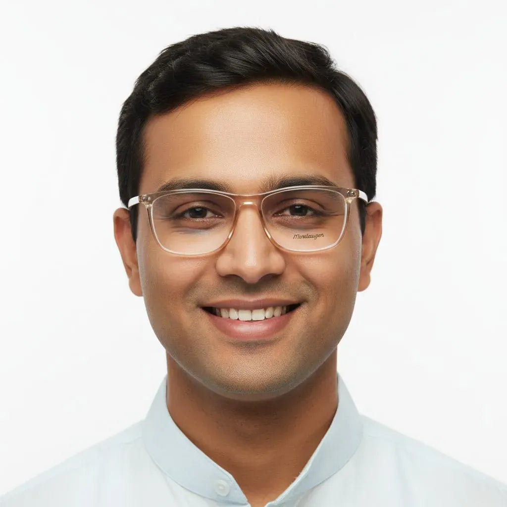 iDom Eyeglasses Full Rim Rectangle Clip on For Men 357207